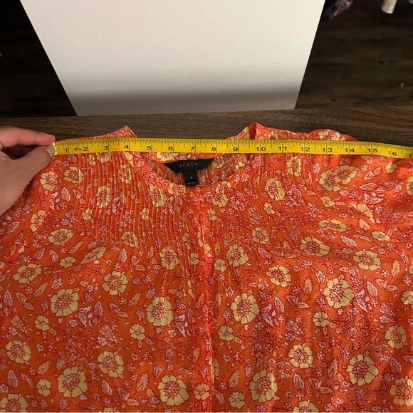 ❤️ J. Crew Orange Cream Relaxed Blouse with Mandarin Collar 4 - Picture 8 of 11